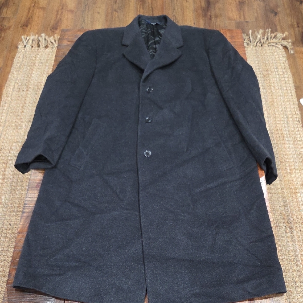 Brooks Brothers 346 Classic Black Wool Cashmere Blend Overcoat